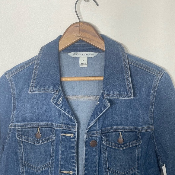 Jones New York signature denim Jean jacket women  medium Y2k medium wash stretch - Picture 2 of 6